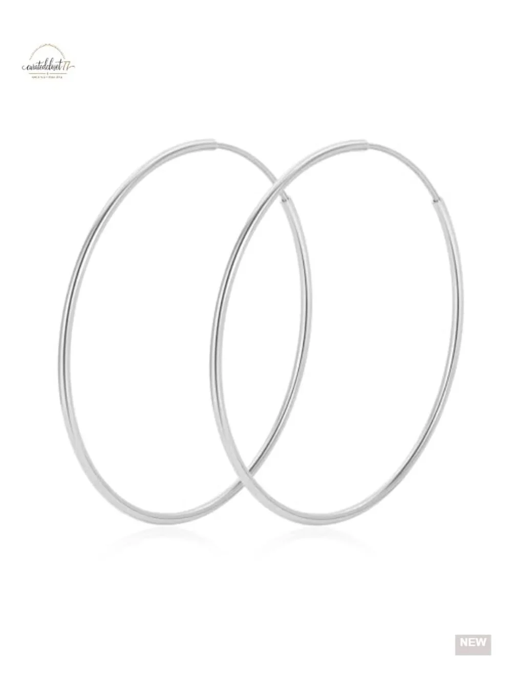 1.2mm 925 Sterling Silver Hoop Earrings Lightweight Large Endless Hoops Women